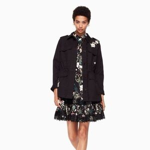 Kate Spade Size XS Black Floral Embroidered Jacket